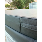 close up of the stitching on the insulating stock tank pool cover for outdoor heating and comfort in perth winter
