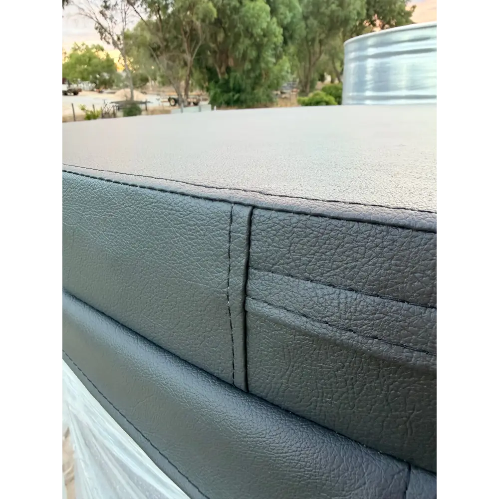 close up of the stitching on the insulating stock tank pool cover for outdoor heating and comfort in perth winter